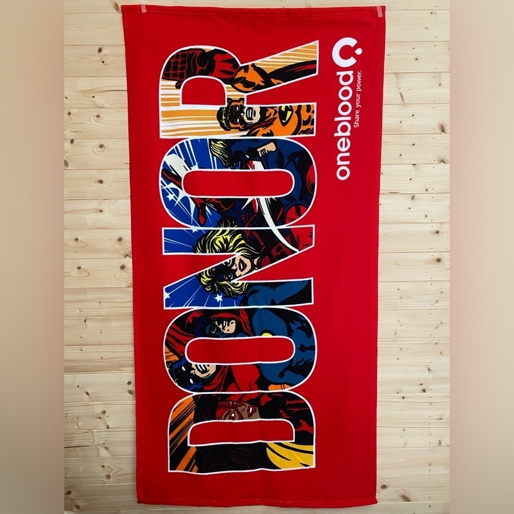 NEW One Blood Bath Beach Towel Marvel Characters DONOR Edition